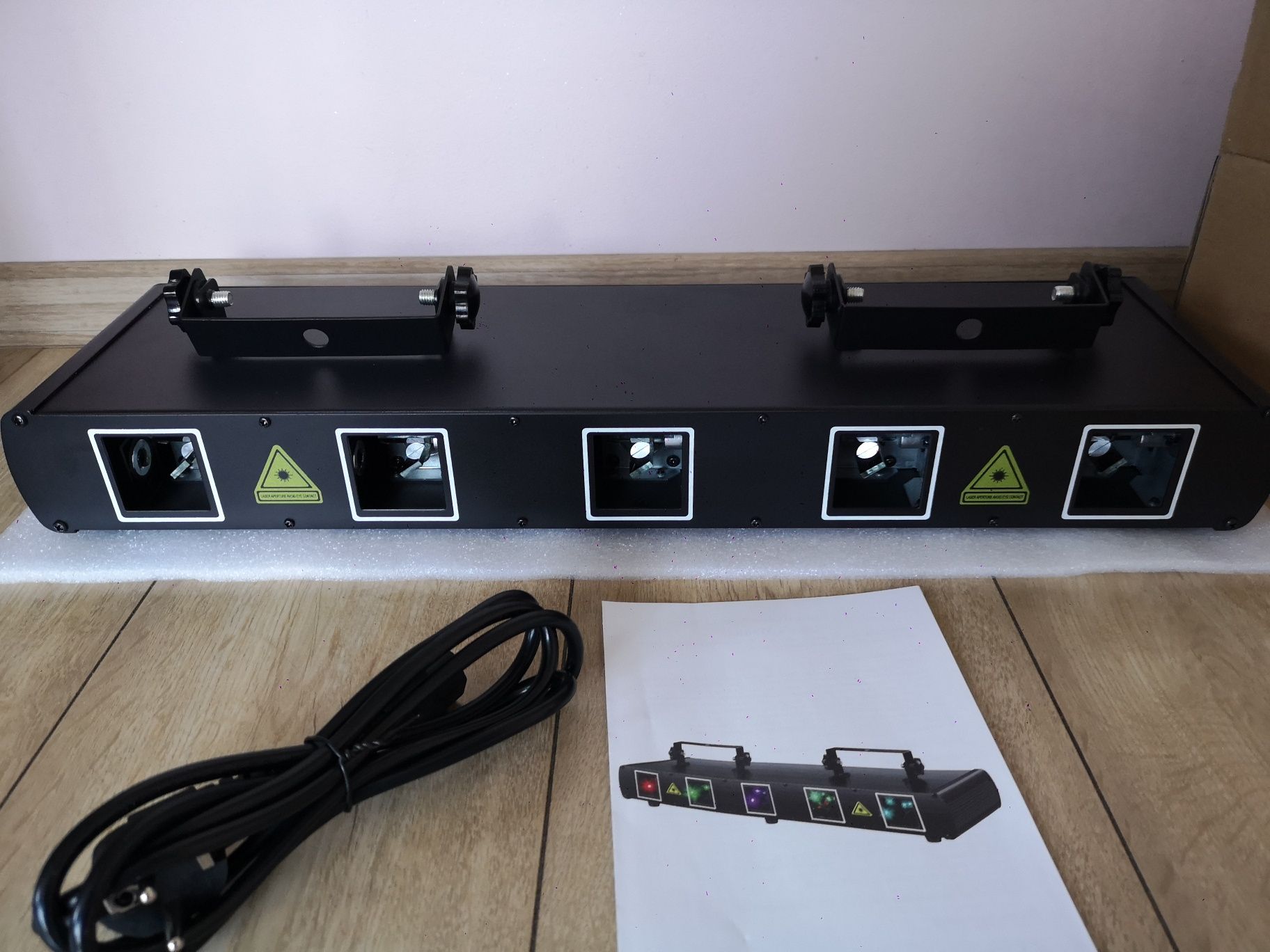 Mocny LASER animacyjny 5 głowic RGBYG Nowy DJ dyskoteka wesele
