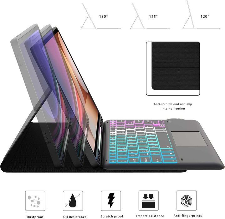 ROOFEI etui klawiatura touchpad Samsung Galaxy Tab S9 FE+ S10+ 12,4''