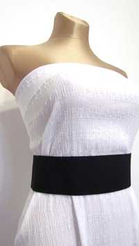 3 Kupony biała bawełna krepa elastyczna na bluzki topy