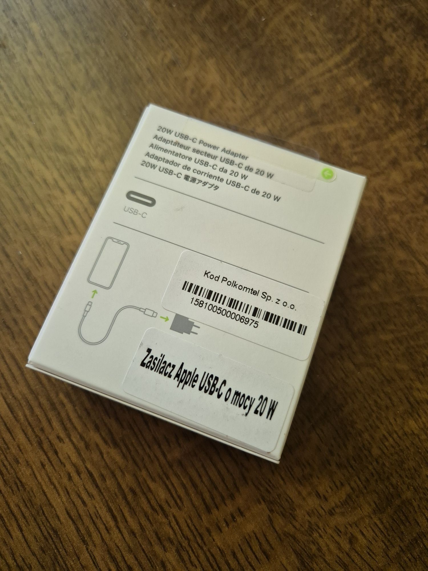 USB-C 20W Power Adapter ładowarka Apple