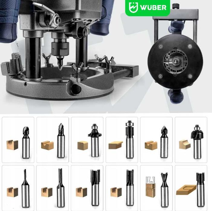 FREZARKA Górnowrzecionowa Elektryczna Do Drewna Zestaw XXL - WYPRZEDAŻ