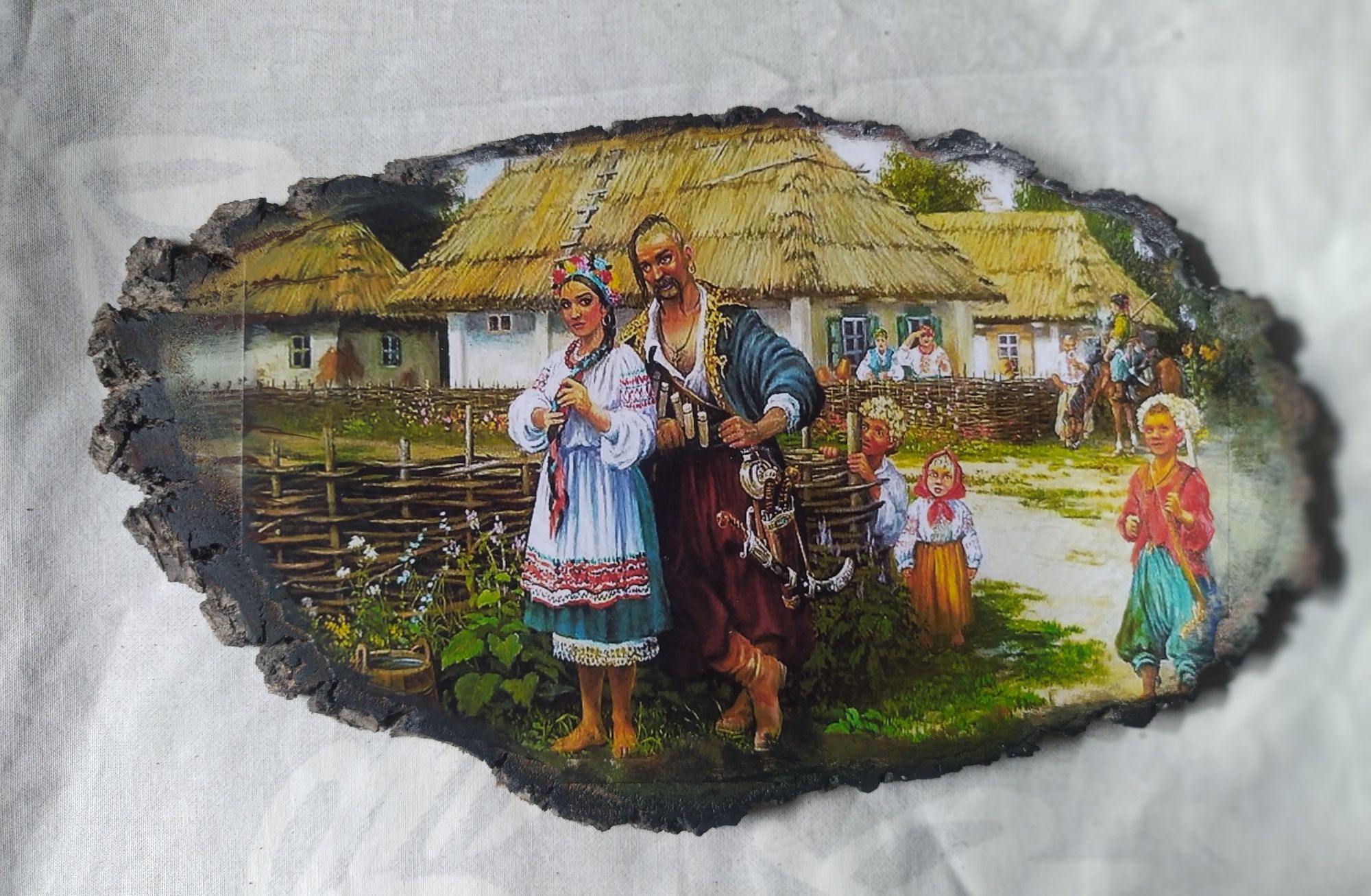 фотокартина на дереві в національному стилі   український подарунок