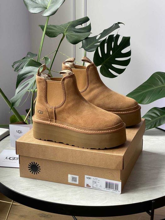 Женские ботинки UGG Neumel Platform Chelsea 36-41 Натур Замша! Купить!