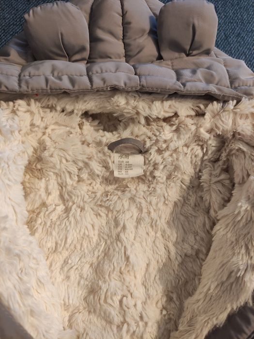 Kombinezon zimowy H&M 68 4-6mc szary miś