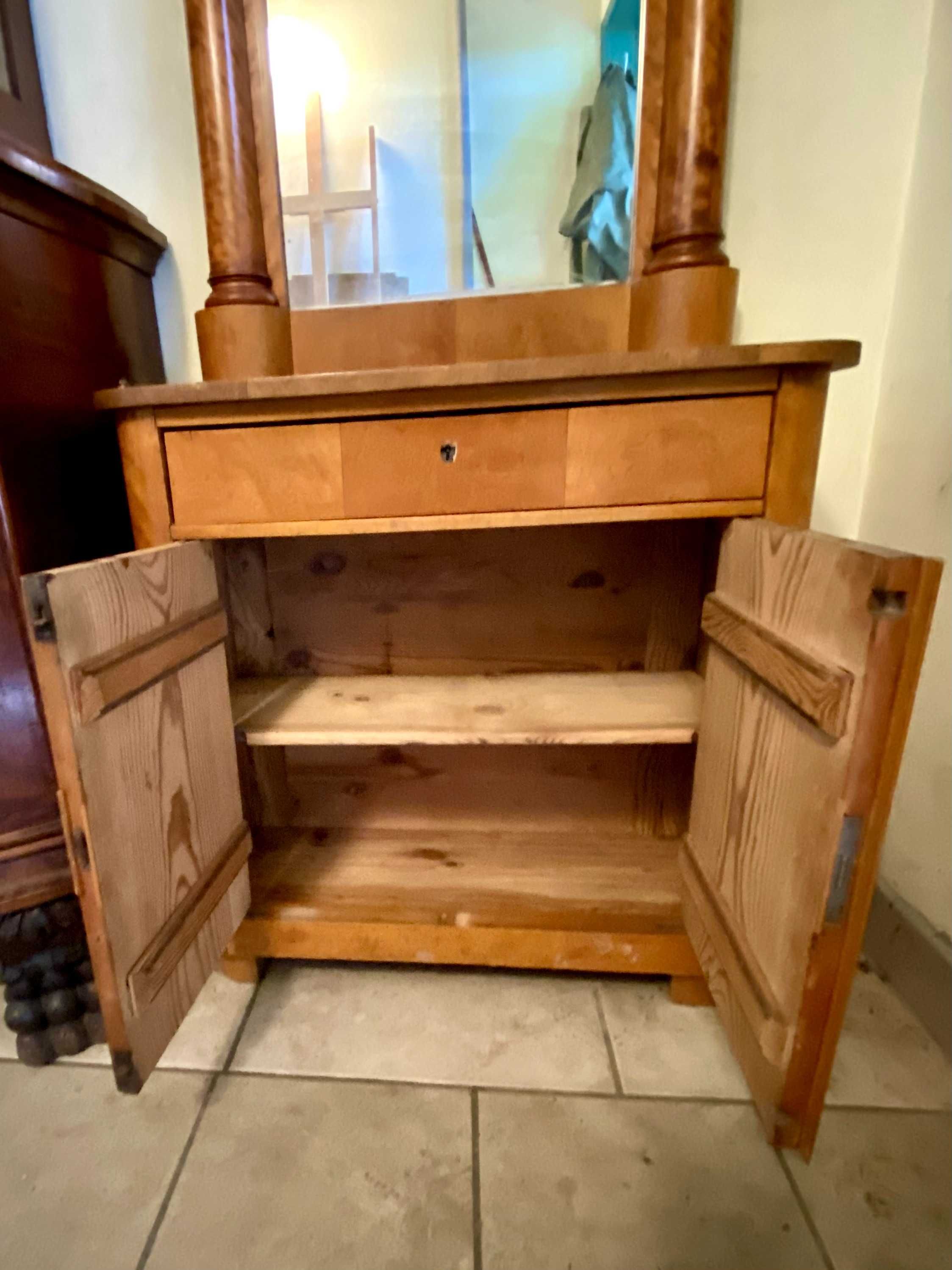 Lustro duże z konsolą, biedermeier, XIX wiek.