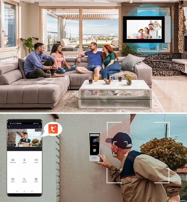Campainha Vídeo Porteiro Inteligente  WiFi Tuya 1080P - NOVO