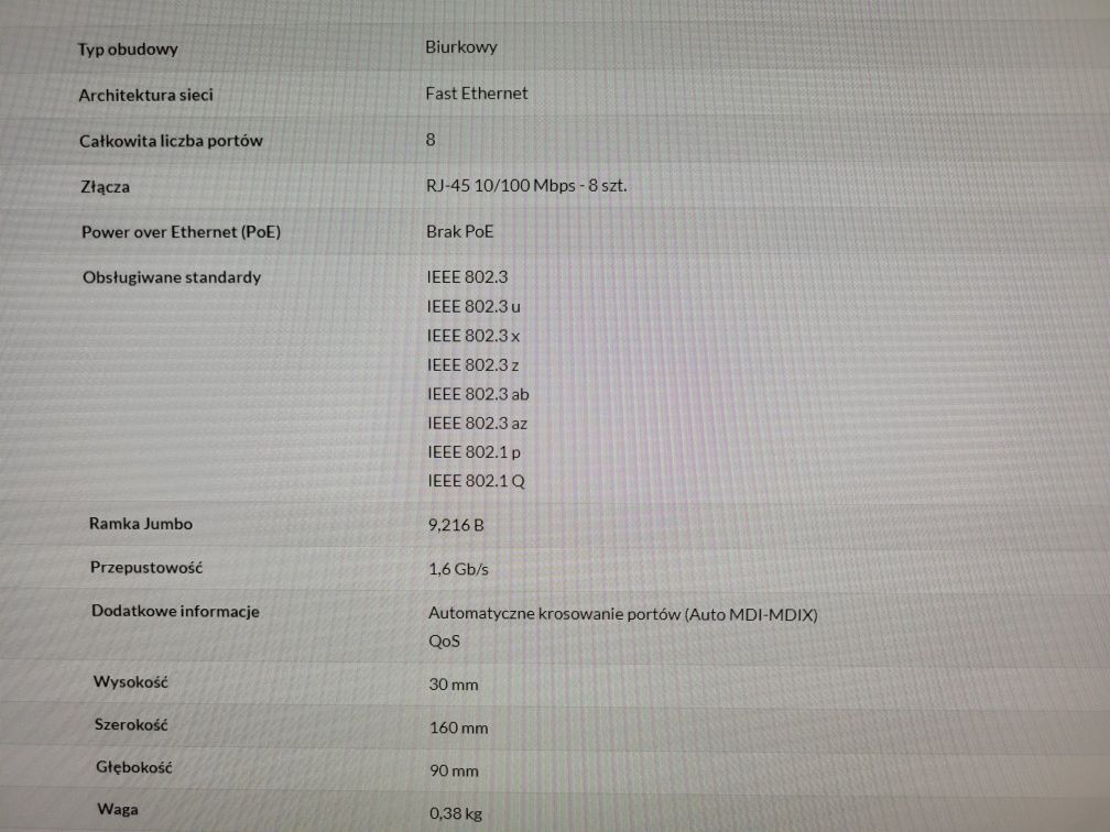 Switch Cisco SF100D-08 v2