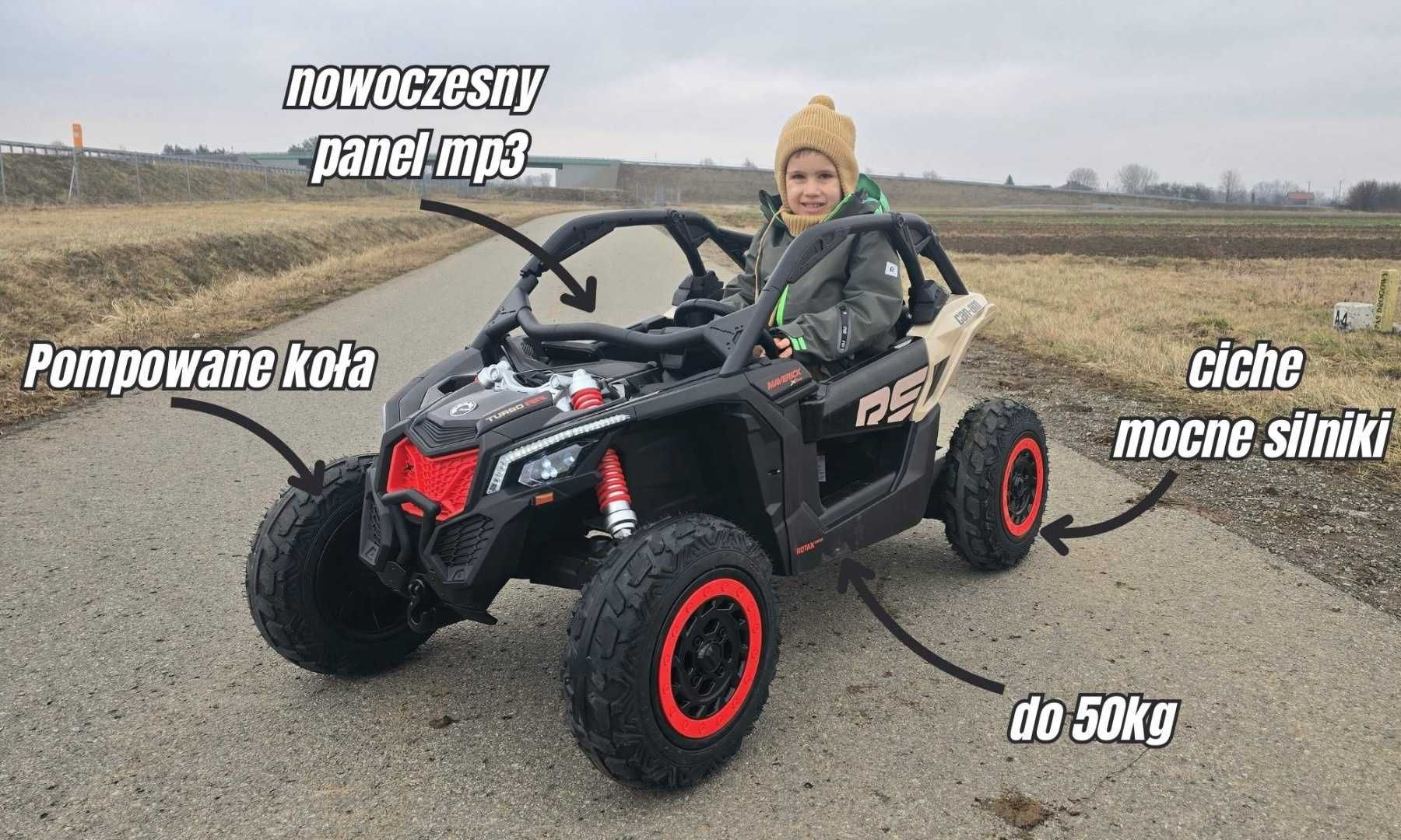 CAN-AM Maverick 3 PRO + Pompowane KOŁA auto na akumulator 2x280W 24V