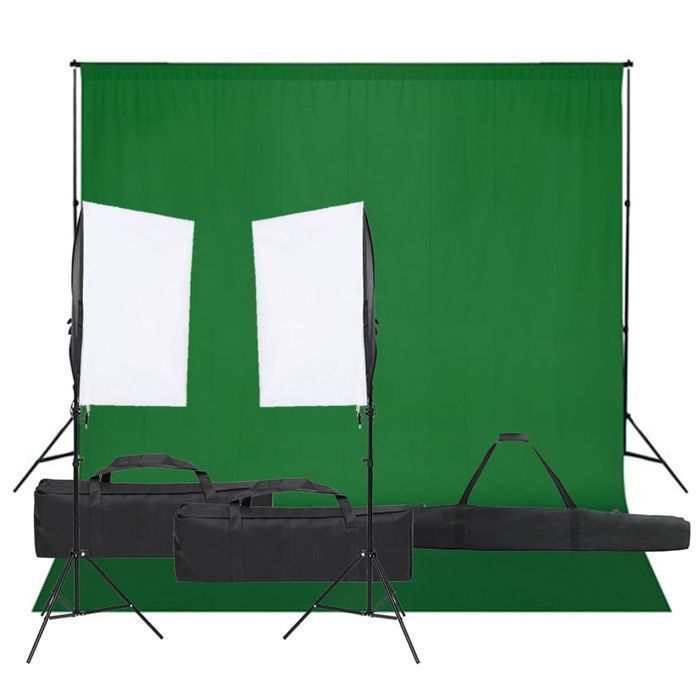 Vidaxl Fotograficzny Zestaw Studyjny Z Lampami I Tłem