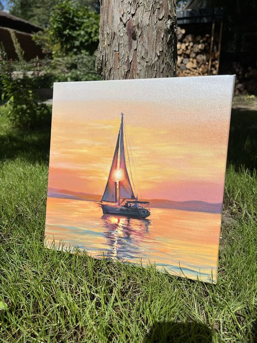 Obraz olejny Podaruj mi świat 30*30