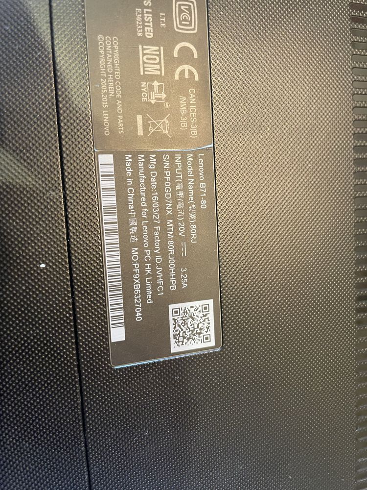 Laptop Lenovo B71-80 / intel core i3
