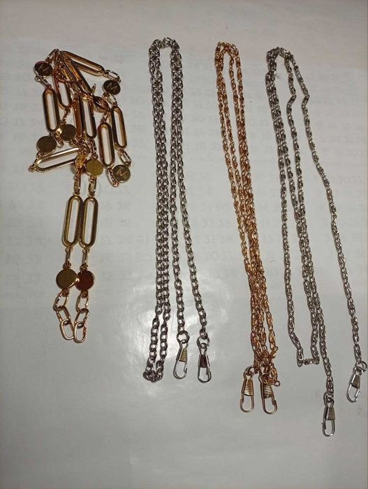 Ланцюжок золото/срібло до сумки, клатчу з карабінами