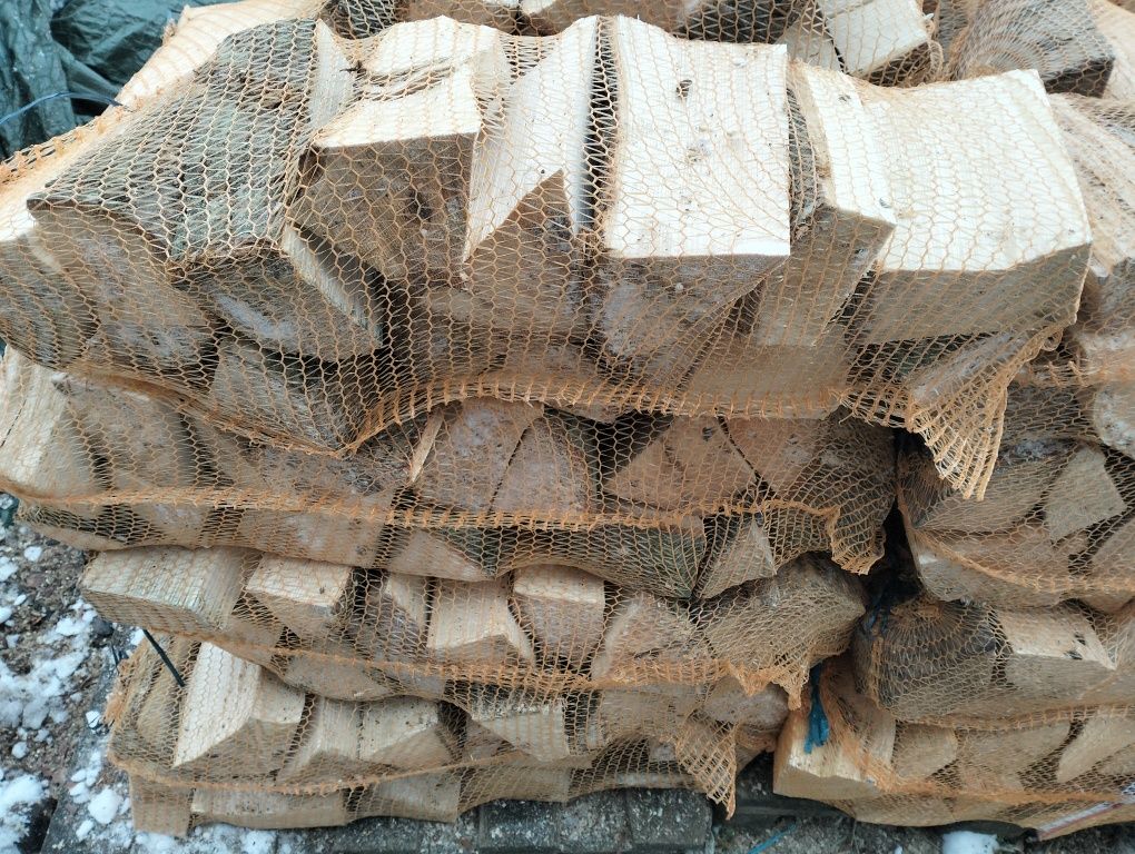 Drewno duże worki kominkowe opałowe