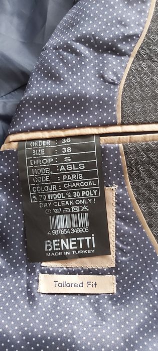 Garnitur, marynarka, spodnie BENETTI r.S