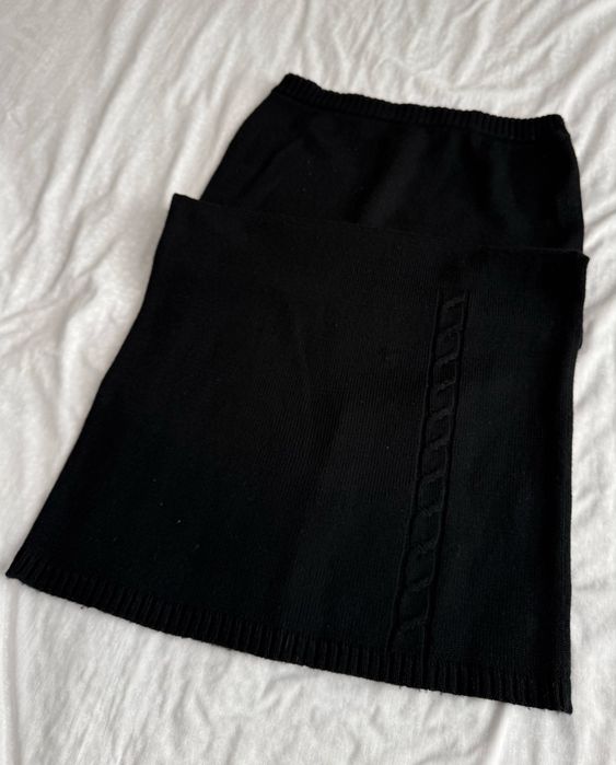 Спідниця чорна довга трикотаж на зиму miss h express розмір l xl