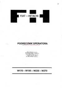 Podręcznik operatora Fiat Hitachi W170, W190, W230, W270