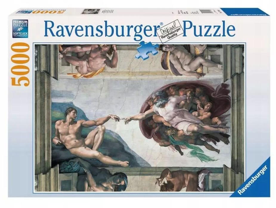Puzzle 5000 elementów. Michał Anioł, Stworzenie Adama. Ravensburger