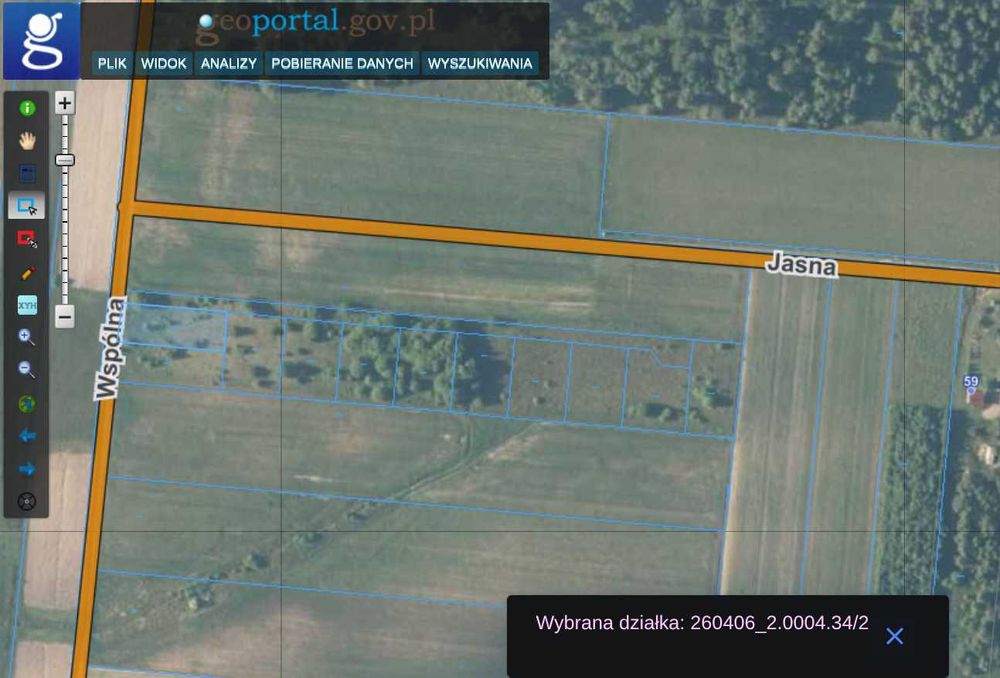 Działka 800 m² pod lasem – Górno-Parcele, 14 km do Kielc!
