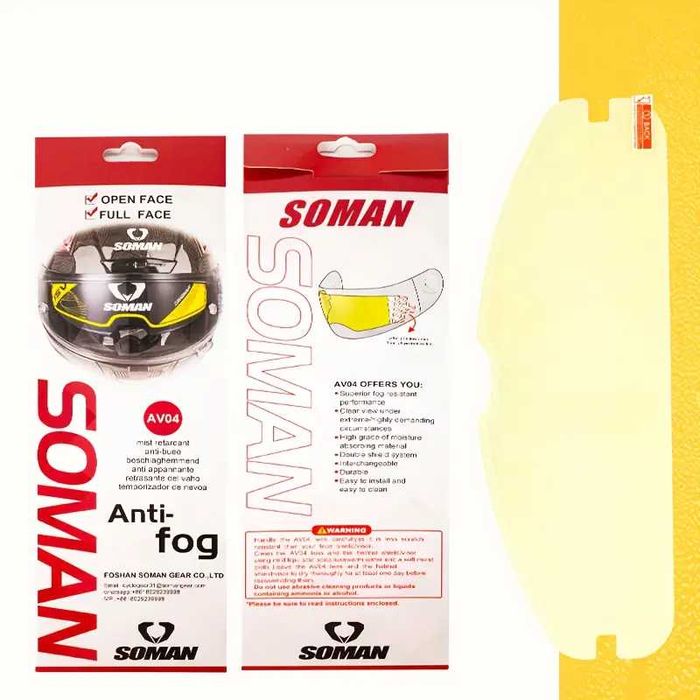 Пінлок універсальний Soman для мотошолома — антифог Pinlock для візора