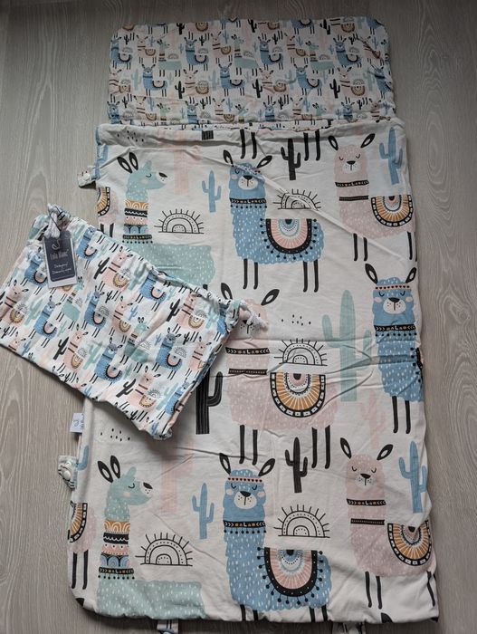 Śpiworek Lelablanc pościel z poduszką i workiem, Lamy!