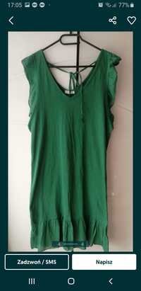 Zielona sukienka włoska bawełna