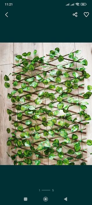 Żywopłot sztuczny bluszcz liście na kratce płotek pergola rozciągana