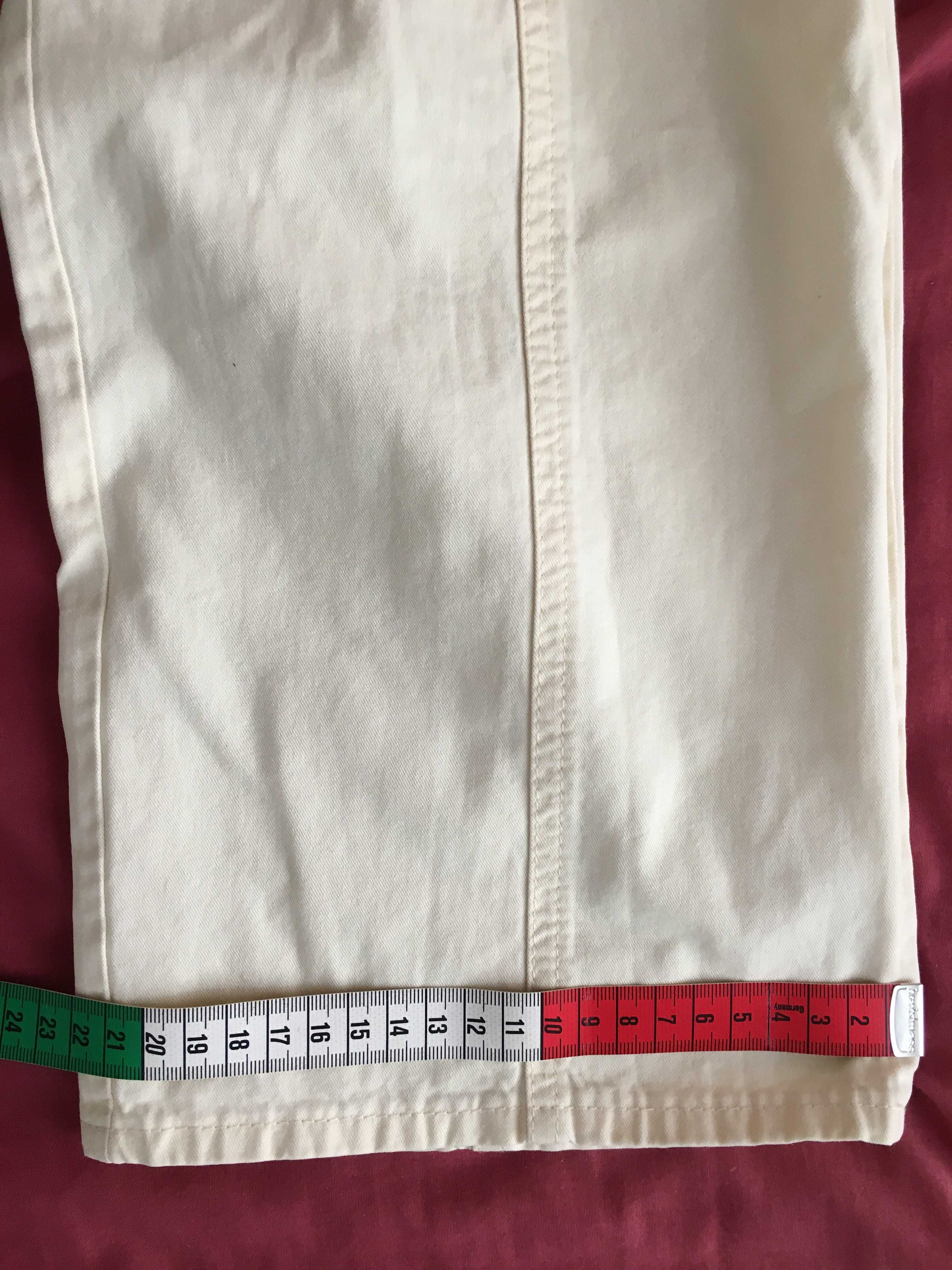 Kremowe z bawełny spodnie Witteveen roz. XL 42