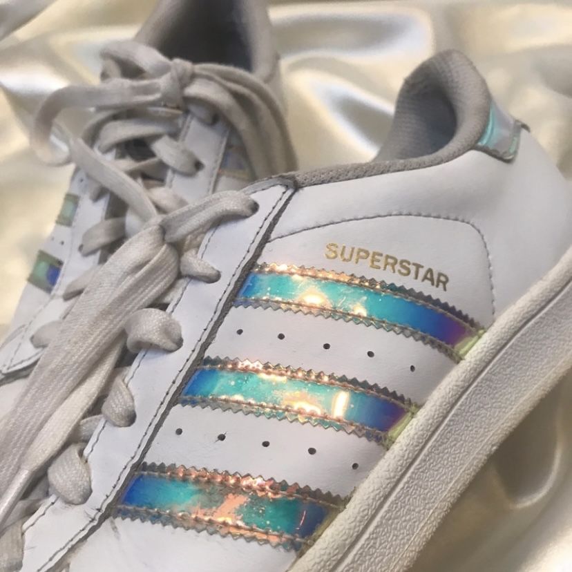 Adidas superstar paski wykończenia różowe niebieskie syrenka vintage