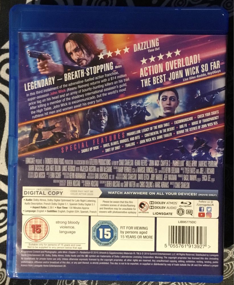John Wick 3 Blu ray
