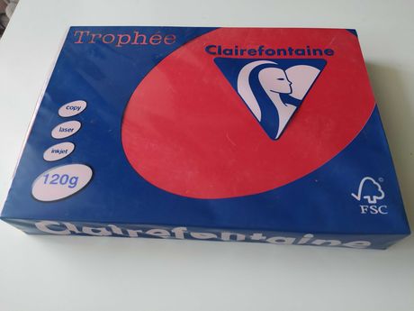 Papier ksero Trophee 120g kolor nr 1227 Coral Red koralowy 250ark.