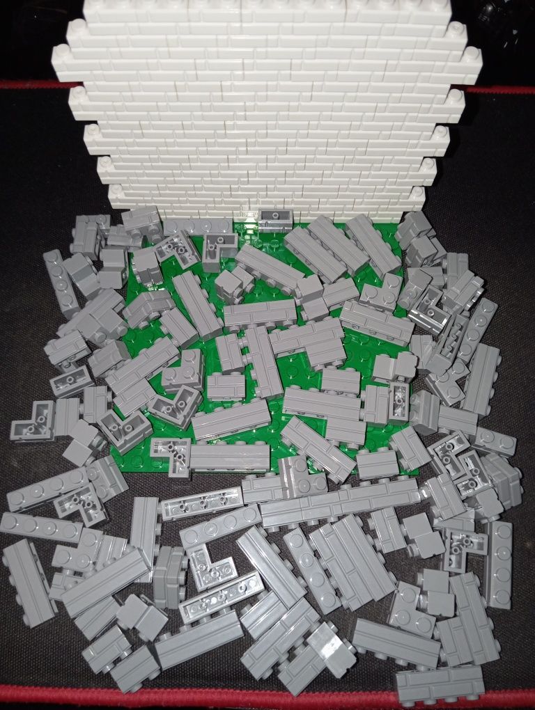120szt- klocki cegły cegła jasny szary/brąz/biały zestaw 1:1 jak LEGO