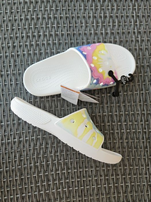зручні шльопки Crocs Tie-Dye Graphic, White/Mult
 m10 m12 m13