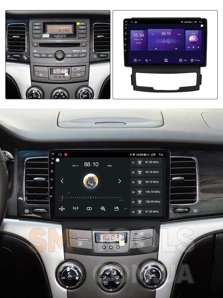 Магнітола 2/32 CarPlay швидкий процесор Ssangyong Korando 2010-2013