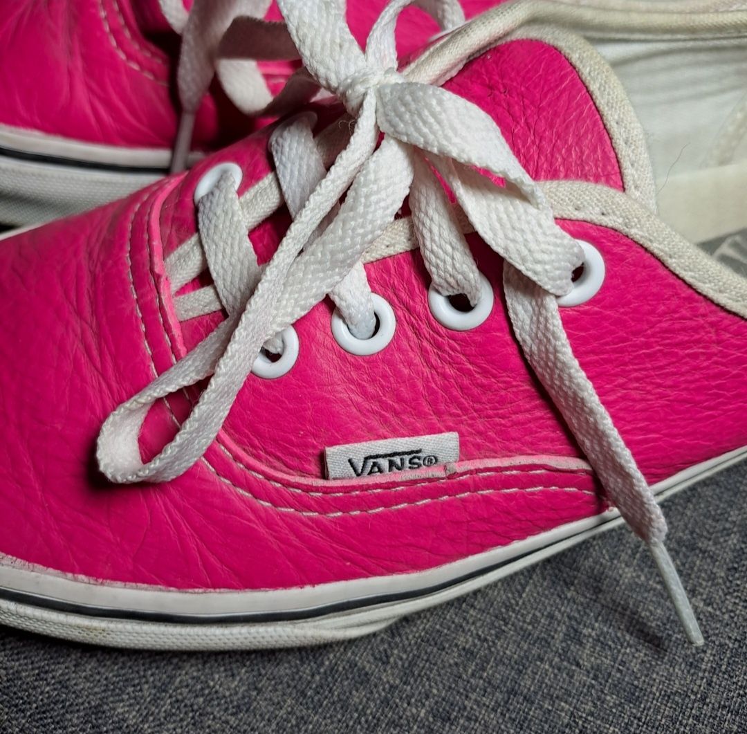 Trampki Vans leather authentic neon pink 37