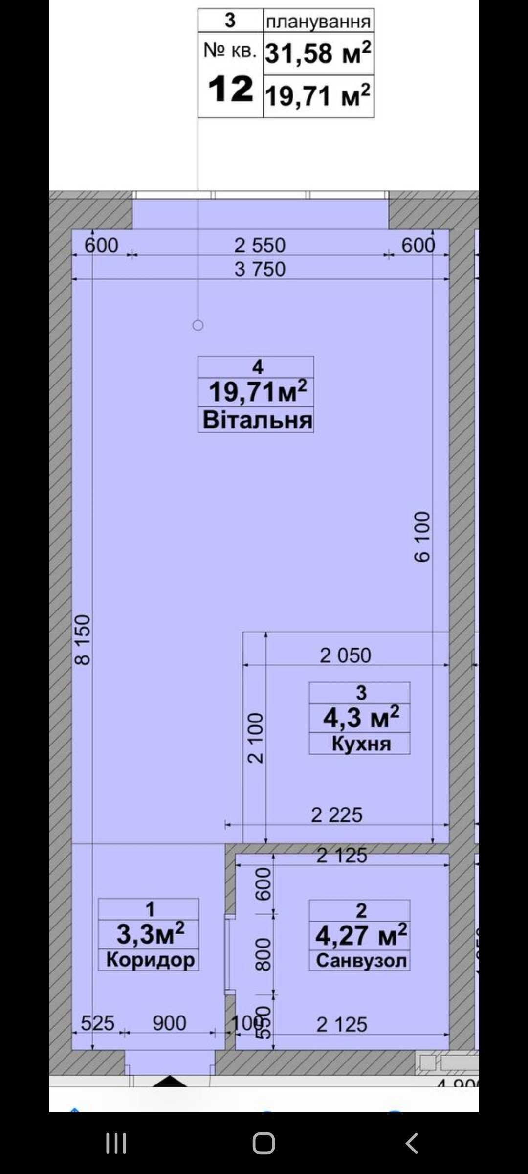 Найкраща ціна!!!Продаж 1-кімнатної квартири площею 31м2