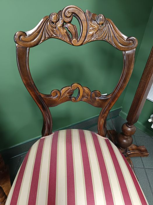 2szt stare stylowe krzesła antyk tapicerowane komoda zestaw drewniane