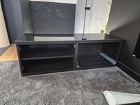 Ikea Besta 120 czarny/brąz z szufladą i półką w zestawie