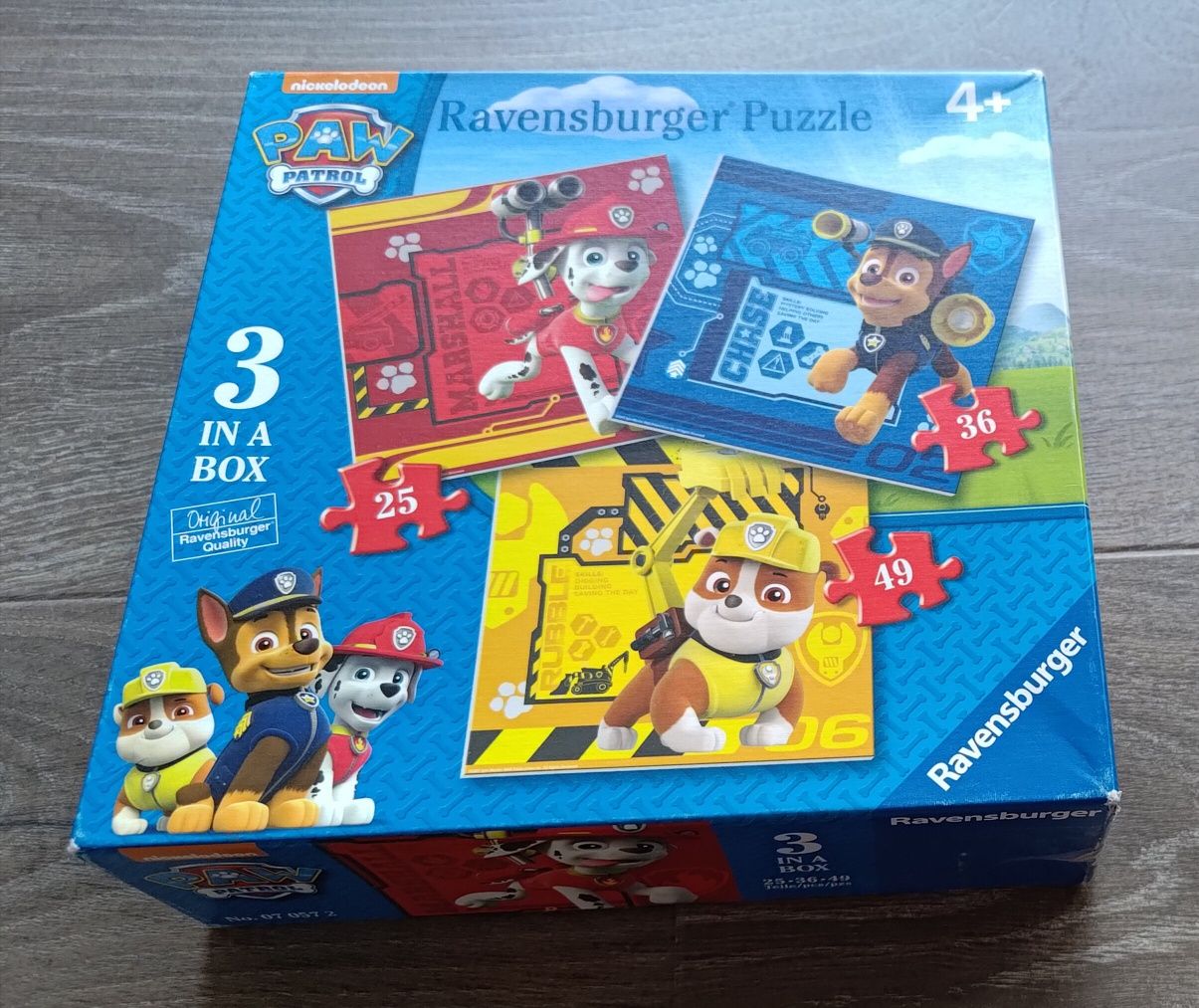 Puzzle Ravensburger 3w1, Psi Patrol, stan bardzo dobry!