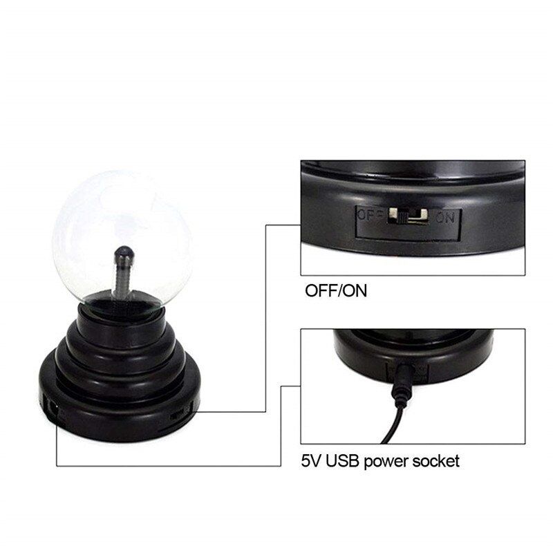 3-calowa magiczna lampa plazmowa kula wrażliwa na dotyk atmosfera lamp