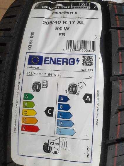 Nowe opony 
4 x OPONY LETNIE 205/40R17 Uniroyal RAINSPORT 5 84W