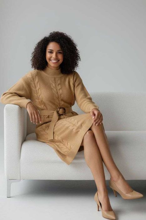 Вязанное теплое вязаное платье Missguided, р. S/M