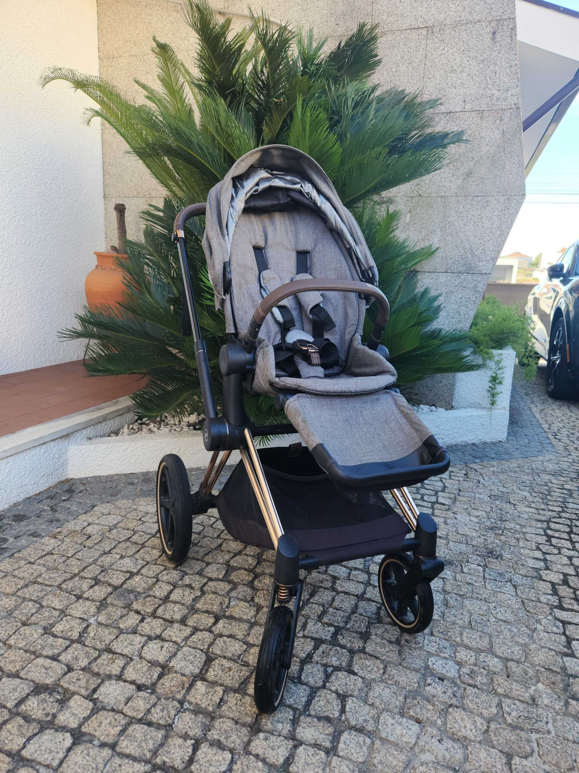 Cybex Platinum Priam Rose Gold com Cadeira Soho Gray