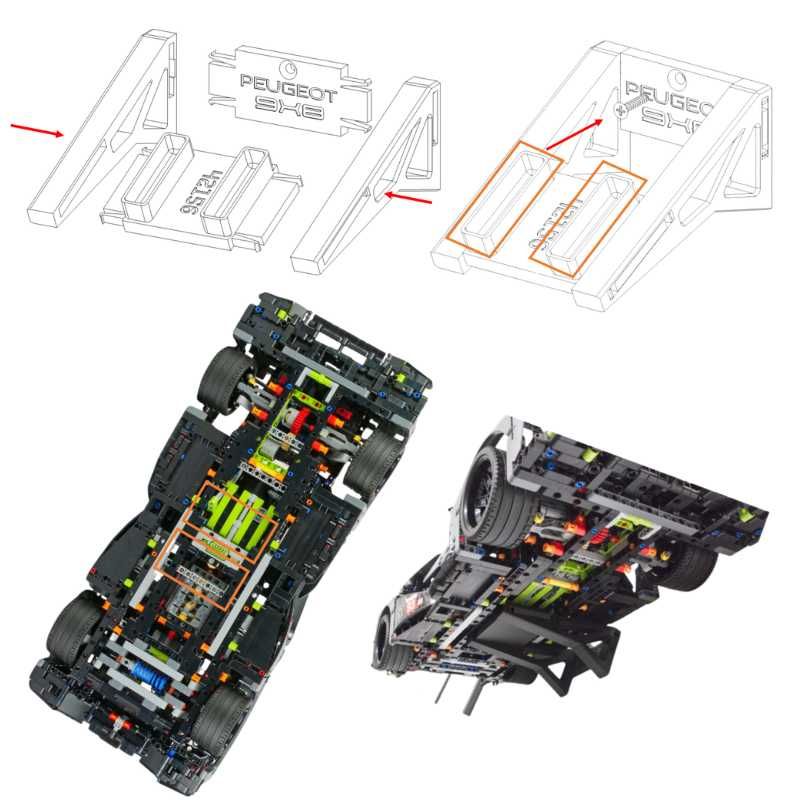 Кронштейн / Кріплення для LEGO Technic Peugeot 9X8 24H Le Mans (42156)