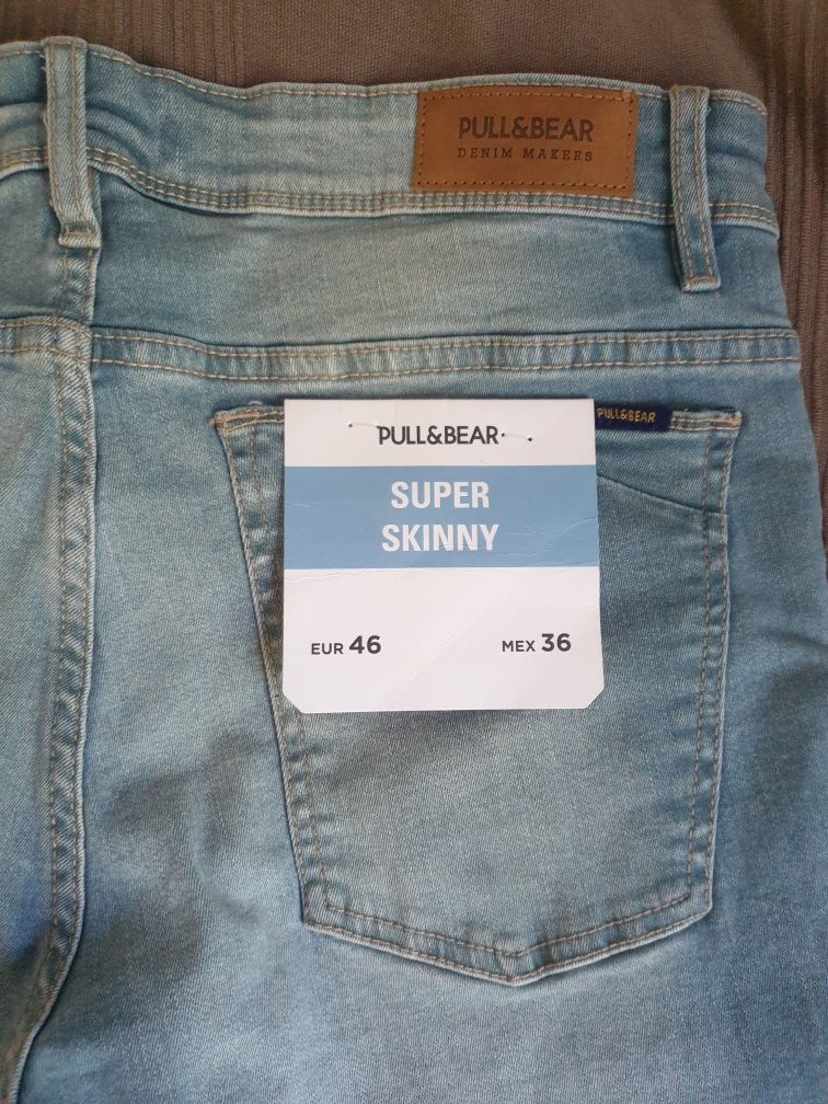 Spodnie pull&bear EUR 46 MEX 36 super skinny fit pull bear