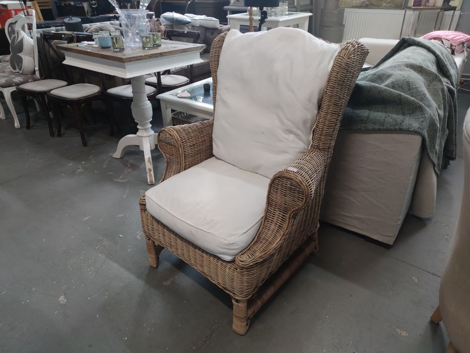 Fotel rattanowy Riviera Maison Nicolas Wing Chair