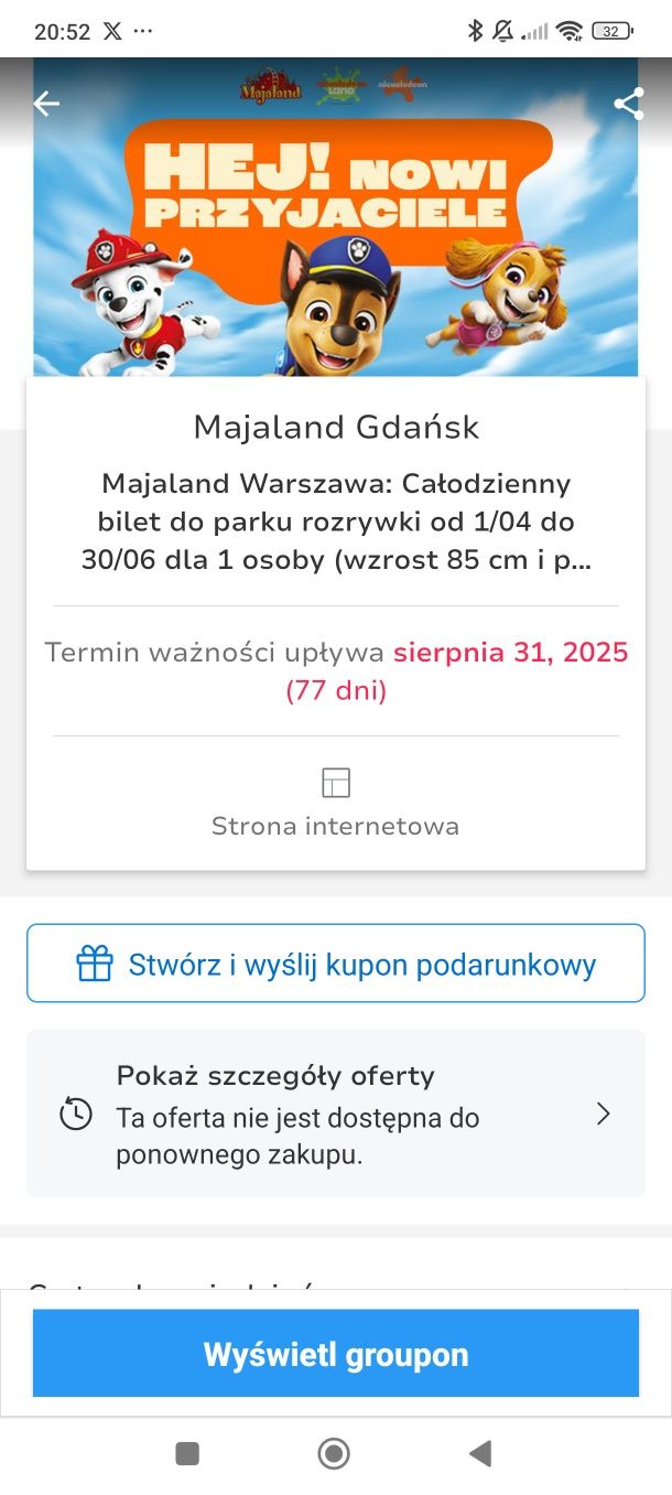 Majaland  Warszawa 3 bilety