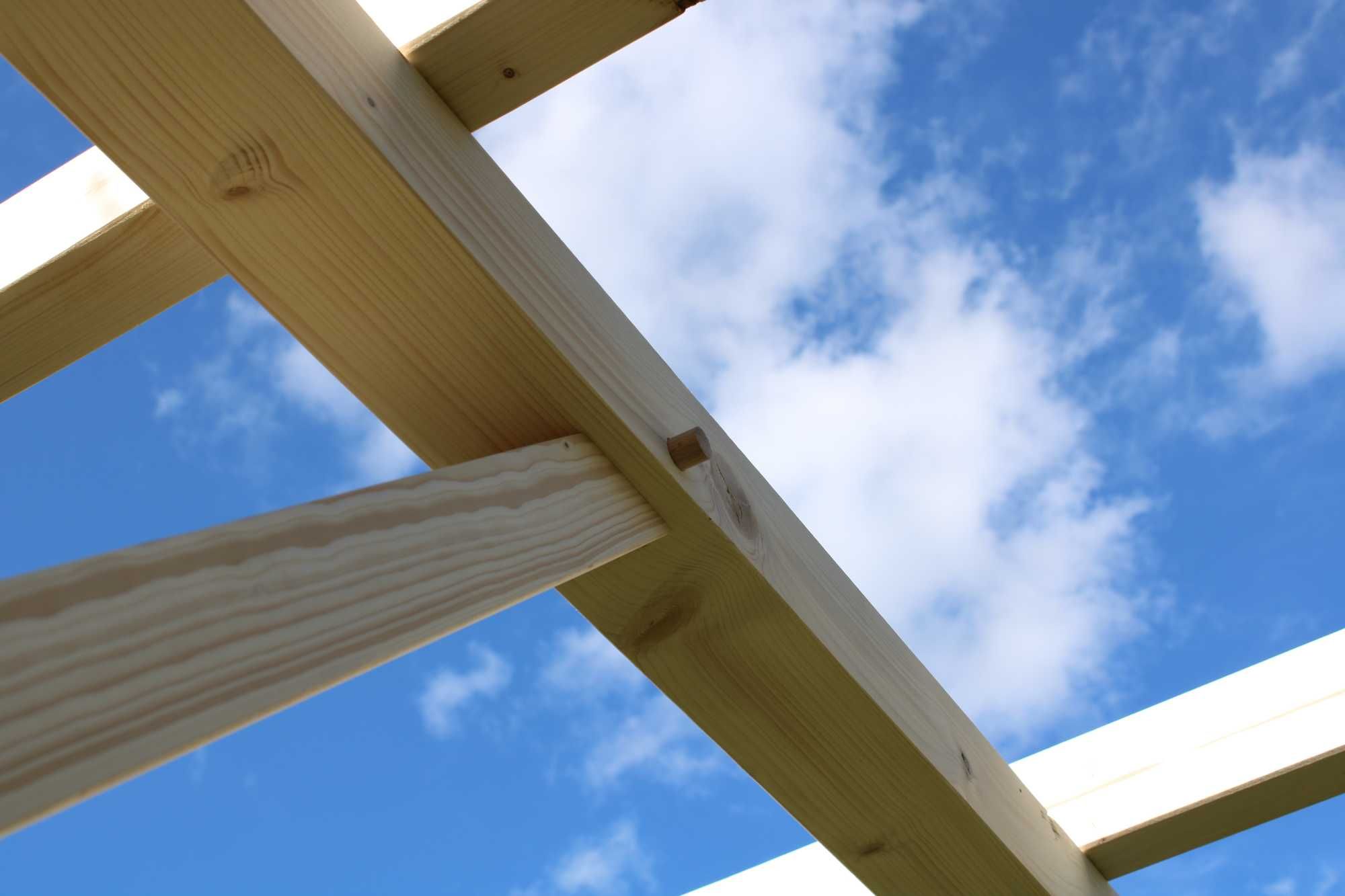 Pergola tarasowa drewniana altana 3,5m x 3,5m montowana na kołki