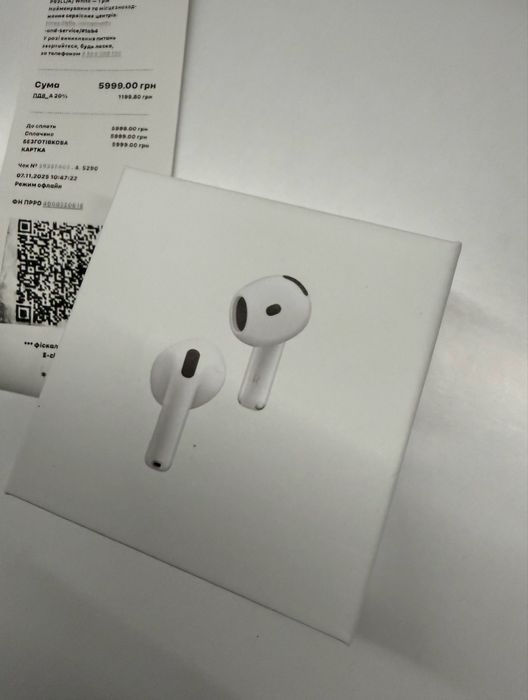 Наушники airpods Apple 4 новые с чеком беспроводные Bluetooth