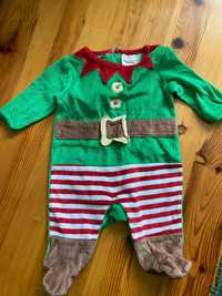 Pajacyk 0-3 elfa elf dla niemowlaka świąteczny na zimę 56-62 cm
