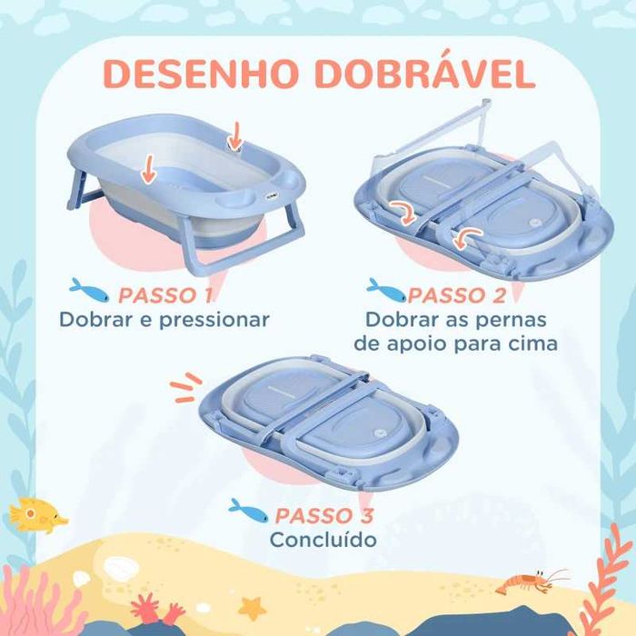 Banheira Dobrável para Bebé Recém Nascido